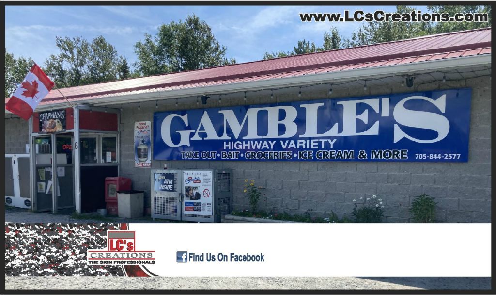 Gambles storefront signage